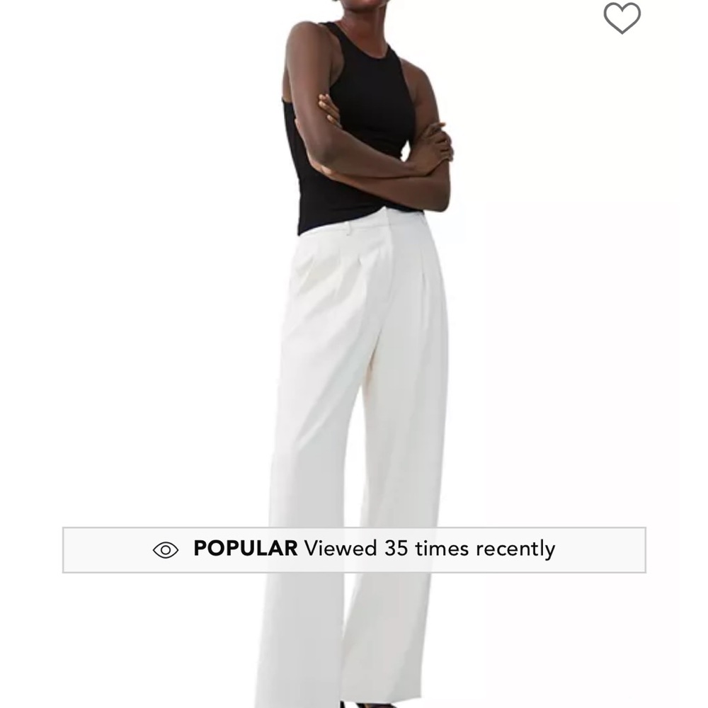 French Connection Black Top and White Wide-Leg Pants